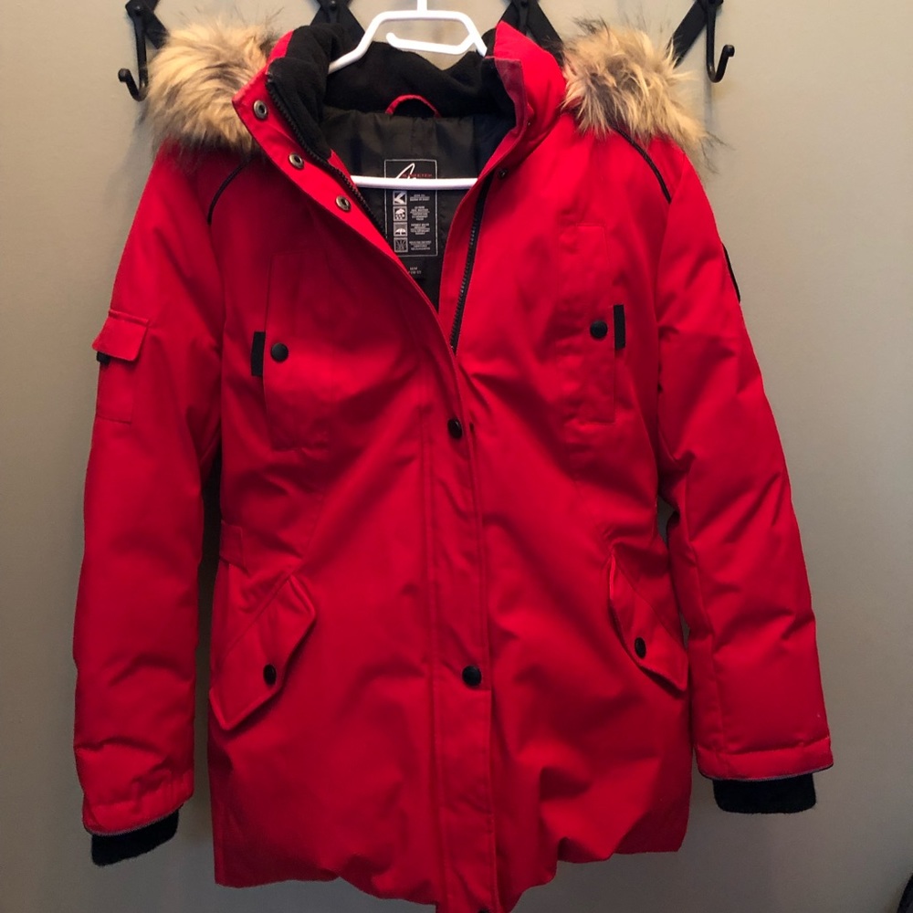 Alpinetek red winter jacket.